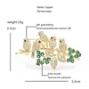 Broches Wulibaby Luxe zingende vogels voor vrouwen unisex topkwaliteit mooie gelukkig dier feestkantoor broche pins geschenken