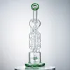 13 Inch Large Scale Heady Glass Bong Blue Hookah Glass Bong Dabber Rig Recycler Steam Punk String Pipes Water Bongs Smoke Pipe 14mm Female Joint US Warehouse