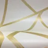 Duvar Kağıtları 10m Kendinden Yapışkan Altın Geometrik Duvar Sticker Duvar Kağıdı Modern Tasarım Çizgili Üçgen Desen Yatak Odası Oturma Odası Ev Dekor