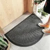 Teppiche Gummi-Bodentürmatten für Innen im Freien halbe runde Antibekleidung Anti-Slip-Rutschboden Badezimmer Teppich Teppiche graue Eingangs Fußmatte