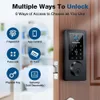 - Lock de porte d'entrée sans clé d'empreinte digitale avec application Bluetooth, clavier électronique, touches de rechange, carte IC, codes, IP65 Sécurité imperméable Smart Deadbolt Installer facile