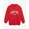 Women's Sweatshirts 24 autumn and winter new minority AB letter hand embroidery embroidered loose red cotton fleece womens sweater