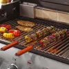 Tools 4Pcs/Set Portable BBQ Grilling Basket Stainless Steel Barbecue Grill Mesh Kitchen Rack Iron Wood