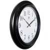 Väggklockor 24 "Classic Round Clock Black Analog inomhus/utomhus Lätt att läsa Modern styling Subtil dekor 1 Batteri