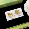 Luxury smyckesdesigner örhänge studörhängen designer för kvinnor mode lejonörhängen smycken gåva med låda