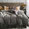 Ensembles de literie 4pcs Fibre mirco et épaississement des courtepointes de lit double pour la couvre-couche à plaid en coton d'hiver Euro