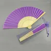 Figurines décoratives 1pc Personnalisése de fans de soie gravée Silk Fold Fold Vintage Vent Fans personnalisée Faveur 2024