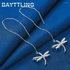 Dangle Earrings Style 925 Sterling Silver Fashion Long Tassel Dragonfly For Women Girlfriends Gift Jewelry Accessories Party