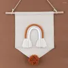 Figurine decorative Nordic Macrame Rainbow Wall Impiccing Kids Room Decor decorazione in tela in tela tela.