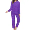 Sleeurs de nuit pour femmes Pajamas moderne moderne Résumé 2 pièces Loose Home Suit Femmes Long-manche mignonne oversize