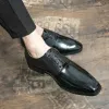 Oryginalne skórzane mężczyźni sukienka krokodylowa skórzane buty koronkowe buty weselne Mans Business Office Oxfords Flats Plus Size 38-48