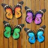 Figurines décoratives décor mural papillon métal 7 couleurs papillons sculpture fer intérieur extérieur suspendu art pour la clôture de jardin de jardin à la maison