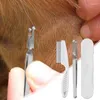 Ferramenta de removedor de carrapato de vestuário de cachorro portátil gancho de pulgas de aço inoxidável Tweezer Pull Acessórios de preparação para animais de estimação