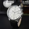 2024 Fashion Men's Elite Watch Men's Business Casual Watch 6-Pin Round Display Kalender Lederen band