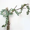 Fiori decorativi 200 cm 136 foglie di canna artificiale Eucalipto Green Plant False Wedding Vine Decorazione della parete