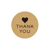 Gift Wrap Heart Kraft Paper Thank You Stickers 50-500pcs Appreciation Tag Labels For Business Bag Seal Wedding