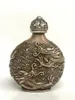 Flaskor samling porslin forntida tibet silver snidande drake snus flaskdekoration liten mini