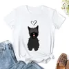 Les polos de femmes aiment le t-shirt de chien cairn terrier noir