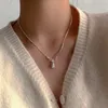 Hanger kettingen minar schattig mooie imitatie parelwater drop hangere kettingen voor vrouwen verzilverde koperen chokers ketting elke dag sieraden