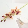 Decorative Flowers Simulation Orchid Branch El Decor Fake Artificial Cymbidium Silk Green Flower Home Dining Table Decoration Floral