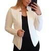 Vestes pour femmes manteau de haute qualité ouverte Blazer Blazer Élégant à manches longues Suit doux pour le travail