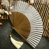 Figurines décoratifs ventilateur pliant bambou ventilador main style japonais hanfu femme portable ventilate abanicos para boda chinois cadeau