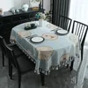 Tableau de table chinois Pabillons ovales nappe pour salle à manger de luxe Cuisine de café Couverture de café 3D Jacquard Home Decoration