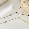 Hänge halsband minar trendiga glänsande regnbåge fyrkant cz kubik zirkoniumhänge halsband för kvinnliga pärlor lång kedja chokers halsband tillbehör