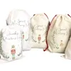 Santa Blanks Sack Top Sublimatiekwaliteit Custom Cotton Drawing Cadeaum Bags Cadeauzakken voor kerstversieringen 1116