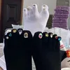 Femmes chaussettes fashion cinq diamants doigts cloue hommes printemps été drôle mignon toe divisé toe bas doux respirant créatif mid-socks