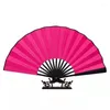 Decorative Figurines Latest Large Chinese Hand Fans Bamboo Silk Folding Fan Green Blue Orange Rose Red Dance