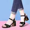 Sandalen Sommer Frauen Open Toe High Heels Square Casual Ladies Middle Heel Mode peep weibliche Sandalien modern