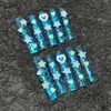 Party Favor 10 PCS Extra Long Blue Blue SEA Style MAINMATED PRESSE SUR LES NOURS COEUR COEUR CHARMS DÉCOR LUXURES ADHESIVE RÉSIFICATION