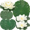 Decorative Flowers Lotus Pond Floating Artificial Lily Leaves Water Leaf Pad Realistic Pool Pads Ornament Fake Foam Aquarium Lifelike Decor