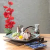 Flores decorativas Decoração de mesa de jantar Sashimi Decoração Fake Blossom Plate Plate Flor Plástico Sushi