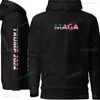 Herren Hoodies Sweatshirts Trump 2024 Unisex Hoodie Amerikaner Donald Trump Mann Hoodie Winter Wine Winter Kleidung Pro Republikanische Stimme Trump 2024 Frau Tops T240510