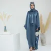 Abbigliamento etnico eid luccicante abaya con preghiera di sciarpa integrata vestito hijab estate abayas musulmani per donne dubai lussuoso abito kaftan islam