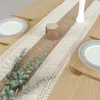 Boho Table Runner for Home Decor Macrame Cream Brown Farmhouse Table Runner with شرابات لديكور غرفة نوم بوهيميان 240509