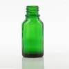 Bottiglie di stoccaggio 200 pezzi/lotto da 15 ml di vetro verde con tappo a prova di manomissione e riduzione della bottiglia di olio essenziale