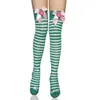 Dames sokken kerstkous bowknot aardbei sexy hoge knie panty kousen panty dames kleuren zebra patroon