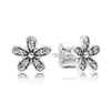 Clear CZ Diamond Daisy Stud oorbellen Originele doos voor P 925 Sterling Silver Small Flower Women Girls Earring Set5780320