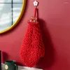 Counge de serviette rouge chinille chinois microfibre rapide sèche sèche à la main douce absorbant whykerchief dessin animé