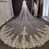 2 niveaux de longueur dentelle appliquée Veille nuptiale 3 4 5 mètres blanc ivoire Vele de mariage avec peigne Blusher Bride Headpice Femme Accessoires de cheveux 2660