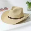 Bérets 1pc Hinestone décoratif boho cowgirl chapeau paille cowboy élégant largeur jazz largeur jazz pour femmes