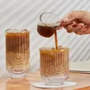 Copos de vinho nicho de nicho de gelo americano café com leite xícara de café artesanal pequeno u suco xícaras de água caneca canecas de estilo simples kawaii onda
