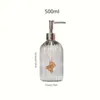 Liquid Soap Dispenser 1PC Luxury Hand Wash Bottle 500ml Transparent Glass Home Press Shower Gel Split Set Decoration