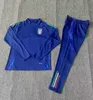 23 24 Immobile Chiesa Tracksuit Survetement Long Half Zip Tutaフットボールトレーニングセット2024 Jorginho Barella Verratti Manフットボールトラックスーツセットスポーツウェア