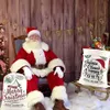 Canvas Gift Santa Sacks Decorations أكياس عيد الميلاد مع خزانة حلوى عيد الميلاد جيب رباط حقيبة كبيرة للأطفال حاضر JN09