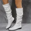 Stiefel 2024 Winter Long Knie High Fashion Speed Square Heel lässige Frauen Schuhe Retro weibliche Knight Botas de Mujer