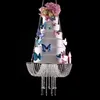 18 inch Crystal Cake Rack Chandelier Style Drape Suspended Swing cake stand round hanging cake stands wedding centerpiece 268p